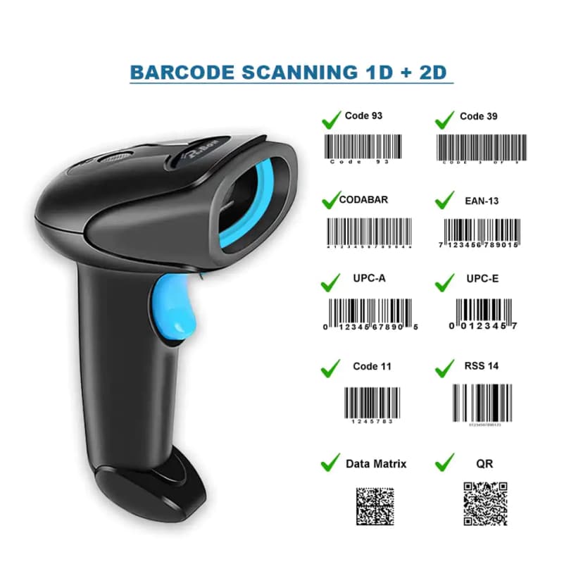 2D Barcode Machine1D/2D/QR Code USB Wired Handheld Barcode Scanner for Fast & High Speed Scanning