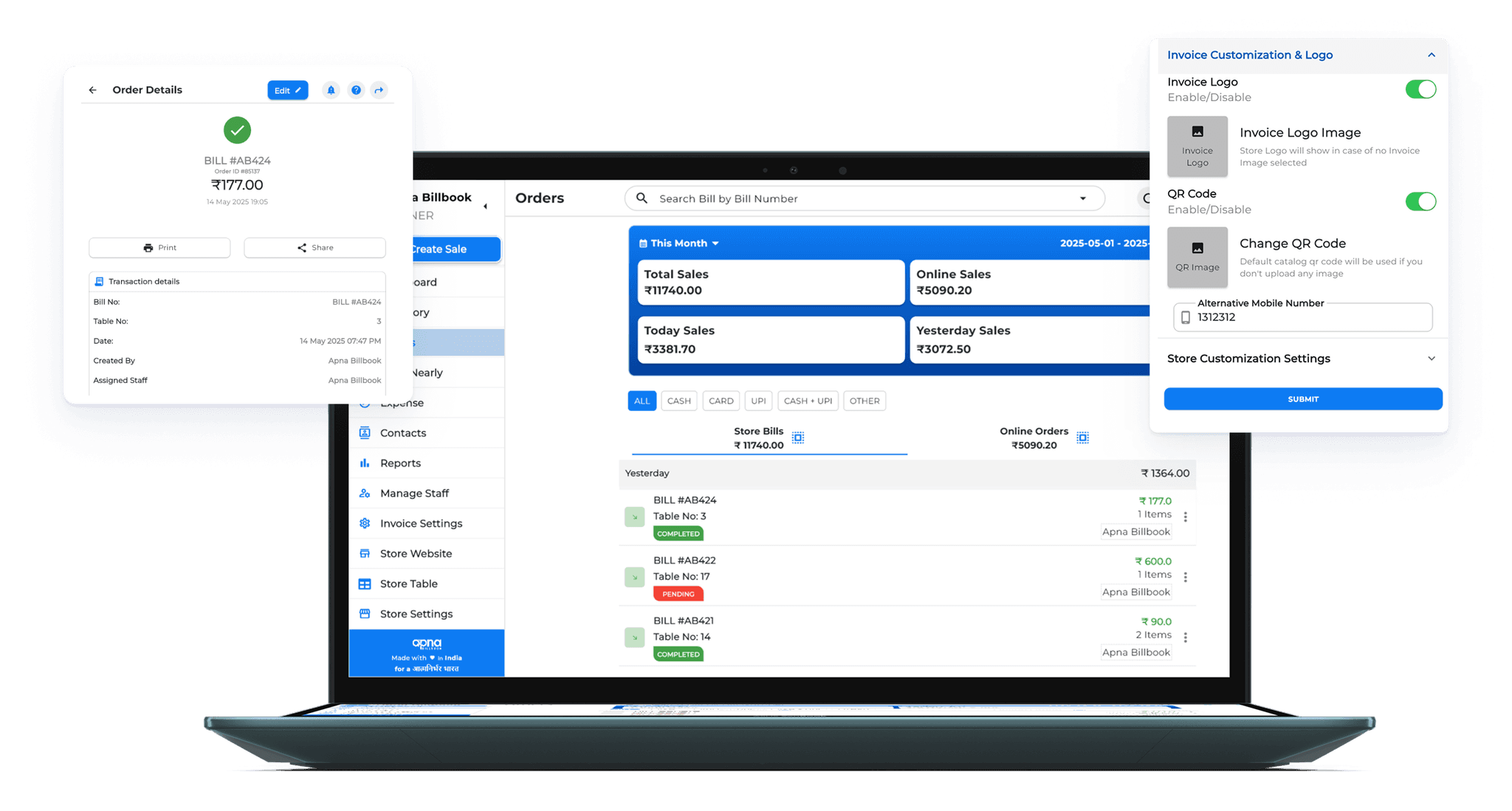 Business owner using Apna BillBook app to simplify billing process