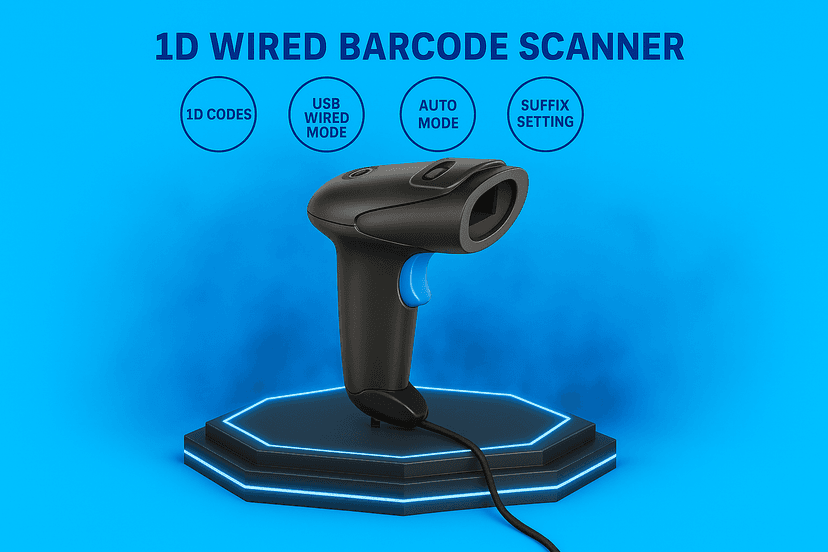 1D Barcode USB Scanner Handheld Wired (Gun Type) with Fast Scanning CCD Technology