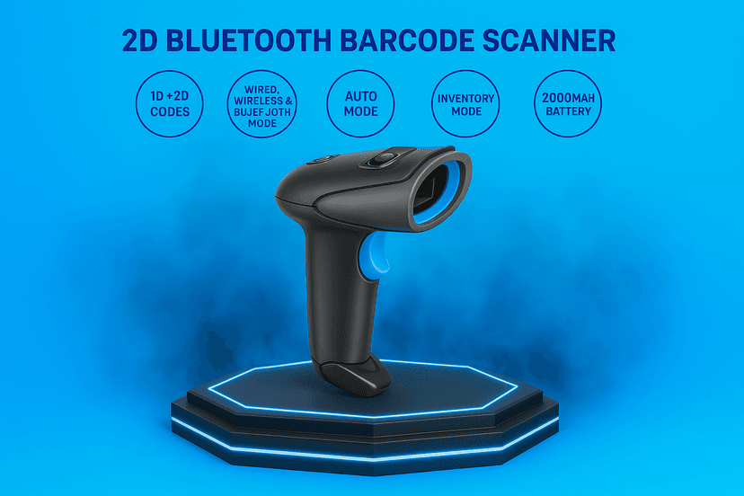 1D/2D/QR Code USB Wired Handheld Barcode Scanner for Fast & High Speed Scanning